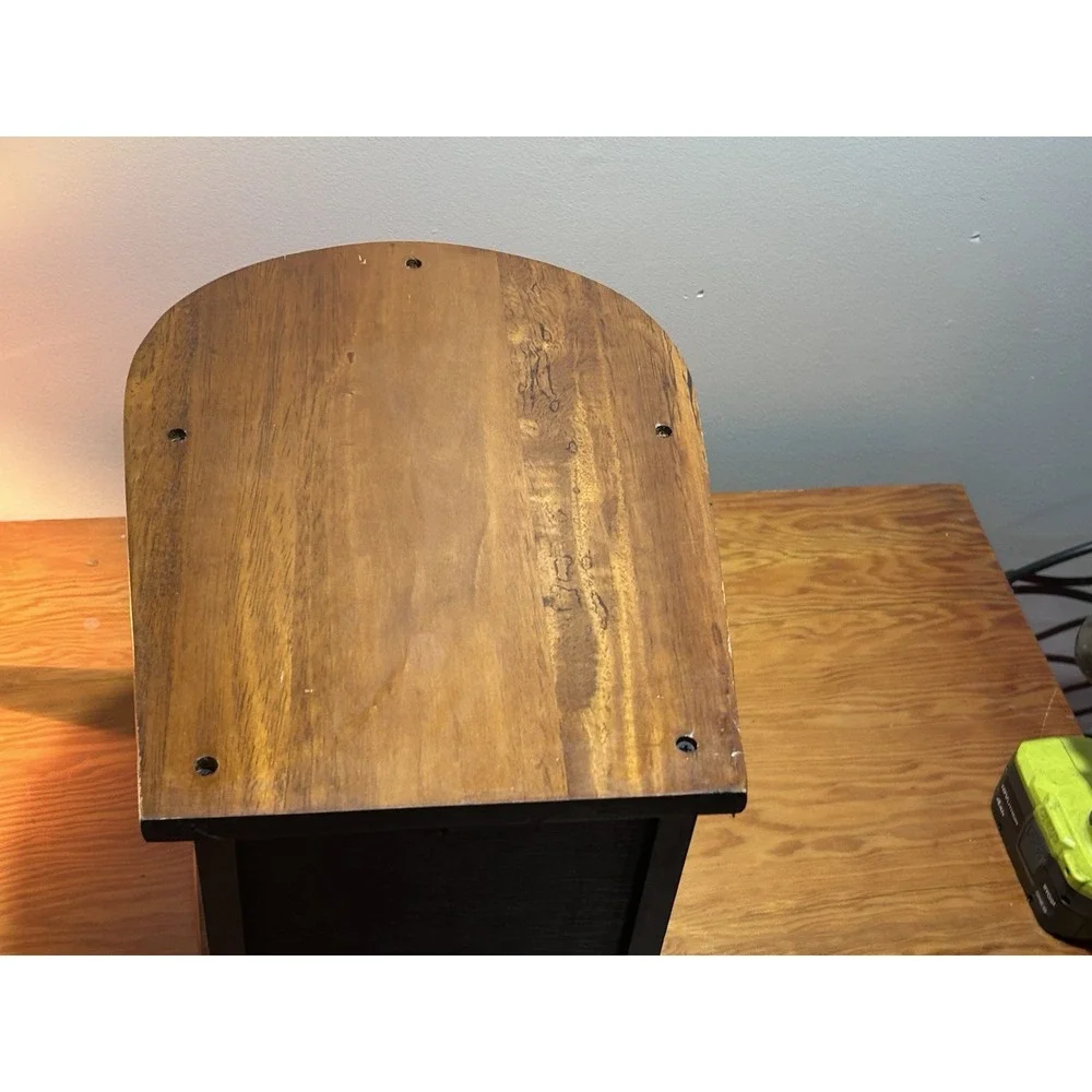 Vintage Large Oak Magazine Rack  Country Cottage 60s 70s Oversized 17x19.5